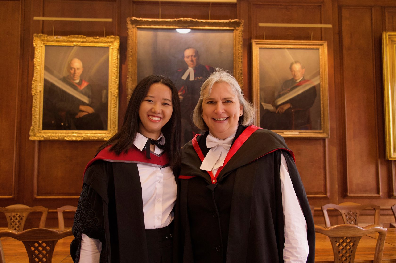 Claire at her graduation in the UK